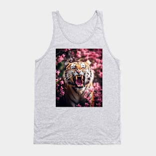 Floral Tiger roar 3 Tank Top